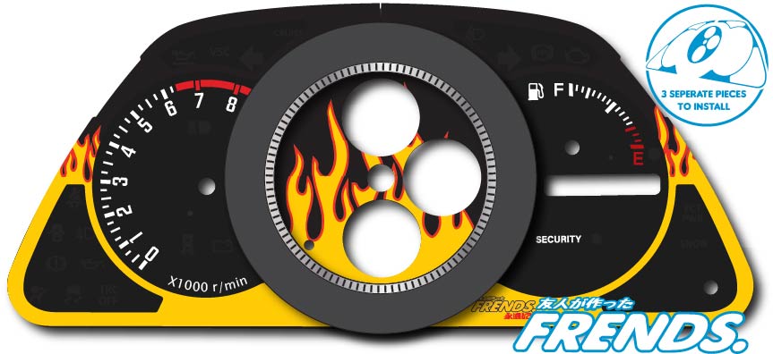 XE10 Flames Livery Gauge Cluster Decal Kit